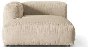 Parte divano componibile beige (con penisola a sinistra) con rivestimento in velluto Martina – Micadoni