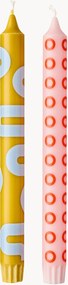 Set di 4 candele lunghe Happy