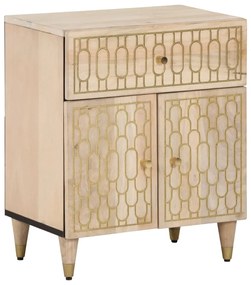 Comodino 50x33x60 Cm İn Legno Massello Di Mango /