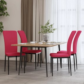Sedie Da Pranzo 4 Pz Rosso Vino İn Velluto /