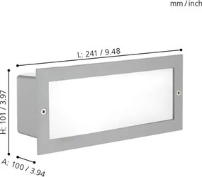 EGLO 88008 - Lampada da incasso per esterni ZIMBA 1xE27/60W argento/bianco IP44