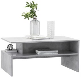 Tavolino da salotto grigio cemento 90x60x42,5 cm in truciolato