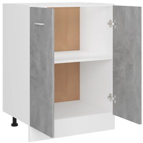 Armadio inferiore grigio cemento 60x46x81,5 cm in truciolato