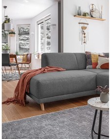 Divano angolare grigio allungabile e con contenitore (penisola a sinistra/a L) Classy Sophie – Miuform