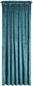 Tenda per finestra in velluto color turchese con nastro frangiato Lunghezza: 270 cm