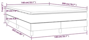 Giroletto a Molle con Materasso Bianco 140x200 cm in Similpelle