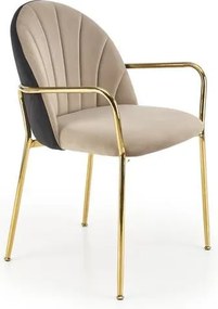 Sedia K500 velluto beige - nero
