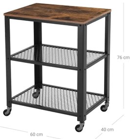 Tavolino da servizio MARGE marrone/nero