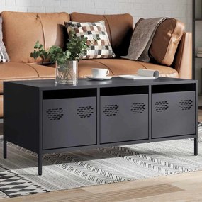 Tavolino Antracite 101,5x50x43,5cm İn Acciaio Laminato A Freddo /