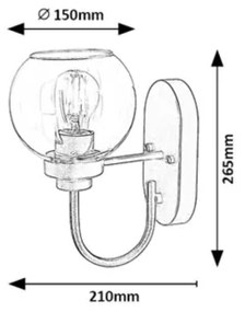 Rabalux 75005 - Applique bagno TIRINA 1xE27/15W/230V IP44