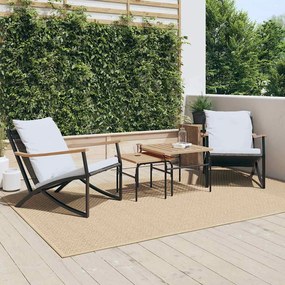 Set Mobili Da Balcone 4 Pz Con Cuscini Nero İn Acciaio /