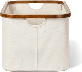 Cesta per il bucato color crema in tessuto pieghevole Bamboo/Linen – Bigso