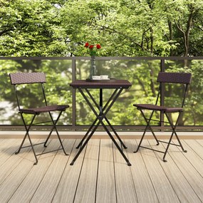 Sedie Pieghevoli Da Bistrò 2 Pz Marroni Polyrattan E Acciaio /