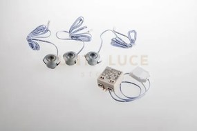 Incasso led asso silver tondo 1,2w 300lm 4000k 3,2x2,2cm kit da 3 p...