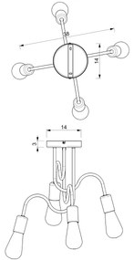 Lampadario fisso DOW 4xE27/60W/230V