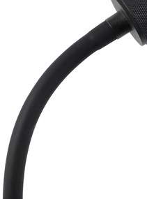 Lampada da tavolo a morsetto moderna nera con braccio flessibile - Cavalux