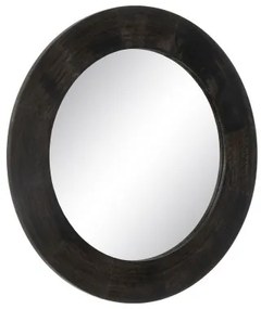 Specchio da parete Marrone scuro Cristallo Legno di mango Legno MDF Verticale Rotondo 122 x 3,8 x 122 cm