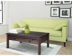 Tavolino in pino massiccio marrone scuro con 2 cassetti Linda - Støraa