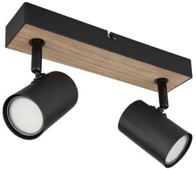 Globo 57911-2BW - Faretto ROBBY 2xGU10/35W/230V nero/marrone