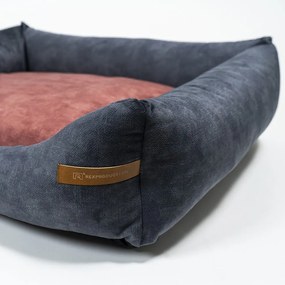 Letto per cani bordeaux-grigio scuro 55x65 cm SoftBED Eco S - Rexproduct