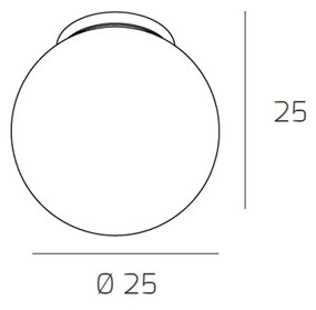 Plafoniera Contemporanea Target Metallo Cromo Vetro Cromo Trasp 1 Luce E27 25Cm