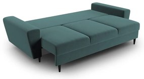 Divano color petrolio allungabile e con contenitore con rivestimento in velluto 235 cm Kyoto – Cosmopolitan Design