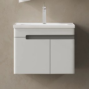Kamalu - Mobile bagno 60 cm lavabo integrato e specchio contenitore | KAM-NS60