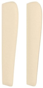 Testiera ad orecchio crema 203x23x118/128 cm in tessuto