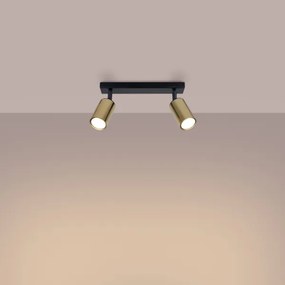 Sollux SL.1383 - Faretto WINX 2xGU10/10W/230V nero/oro