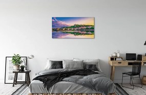 Quadro stampa su tela Germania Sunset River 100x50 cm