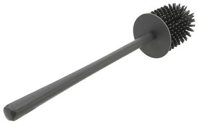 Scopino di ricambio per wc con setole in silicone grigio e manico in plastica