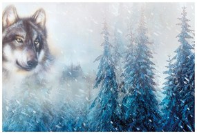 Carta da parati – Lupo in un paesaggio innevato