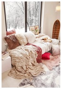 Cuscino in pelle di pecora bianca, 45 x 45 cm - Tiseco Home Studio