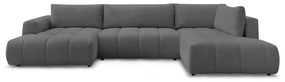 Divano angolare grigio scuro allungabile e con contenitore (penisola a destra/a U) Fuji – Bobochic Paris