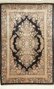 Ghom Tappeto persiano 120x90 Nero (Iran) Annodato A Mano