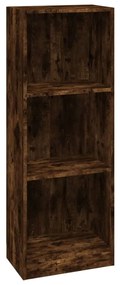 Libreria a 3 ripiani rovere fumo 40x24x109 cm legno multistrato