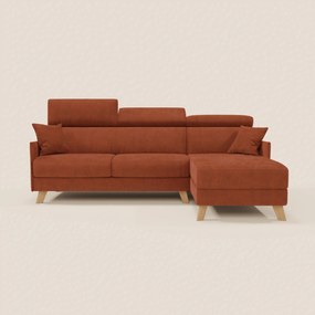 Sole Divano letto matrimoniale angolare con penisola contenitore e poggiatesta reclinabili - tessuto smacchiabile T23