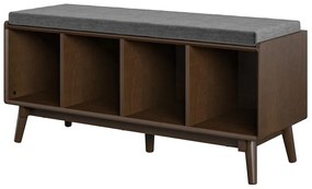 Scarpiera marrone con panca Brittany - Novogratz