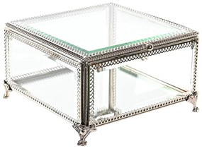 Scatola-Portagioie DKD Home Decor Cristallo Metallo (16 x 16 x 10 cm)