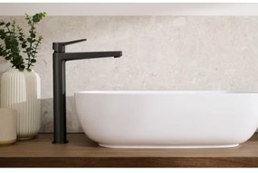 KFA Armatura 4522-815-81 - Miscelatore per lavabo + piletta di scarico MALAGA 15,9 cm colore nero