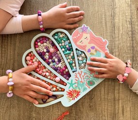 Perline di legno colori pastello - Sirena, 400 pezzi