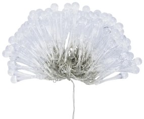 Aigostar - Catena luminosa LED natalizia da esterno 100xLED/8 funzioni 3xAA 10m IP44 bianco freddo gocce