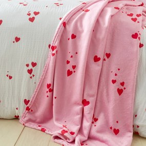 Coperta rosa in vello 200x240 cm Heart – Catherine Lansfield