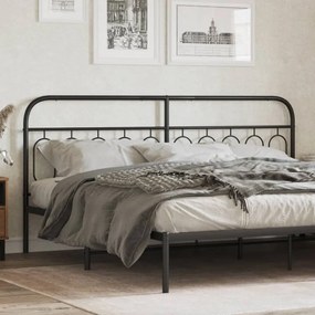 Testiera İn Metallo Nero 200 Cm /