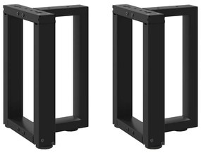 Gambe Tavolino Da Caffè A T 2 Pz Nero 28x25x(42-43) Cm Acciaio /