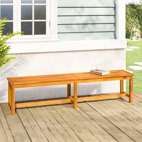 Panca da giardino 180x35x45 cm in legno massello di acacia