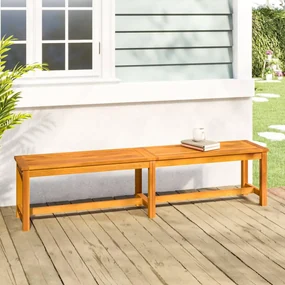 Panca da giardino 180x35x45 cm in legno massello di acacia