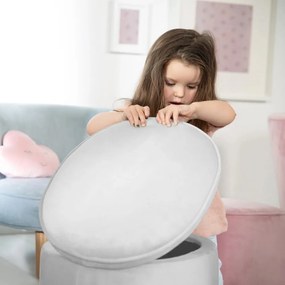 Pouf per bambini in velluto grigio chiaro Lil Sofa - Roba