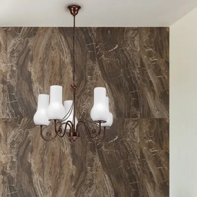 Brilagi - LED Lampadario a sospensione con catena COTTAGE 5xE14/40W/230V marrone/bianco