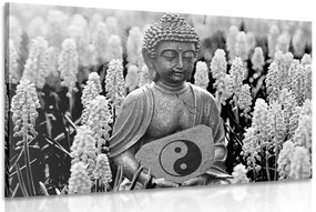 Quadro su tela – Buddha del Jin e Jang in bianco e nero